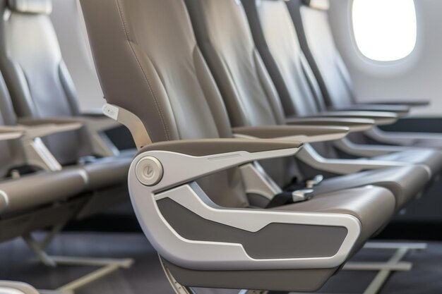 Foto reihen von leeren sitzplätzen für geschäftsflugzeuge mit modernem design