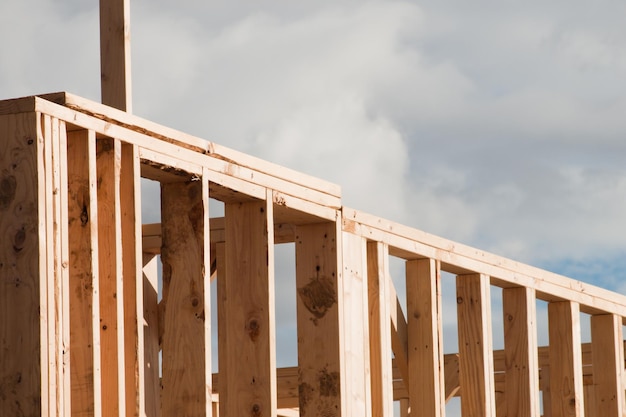 Foto reihenhausbau mit holzrahmenbau.