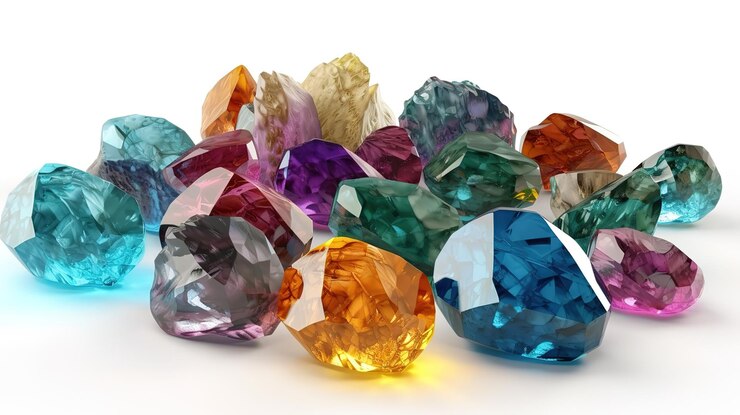 Reiki curación cuarzo minerales místicos pepitas en bruto facetadas moda piedras preciosas Generativo Ai