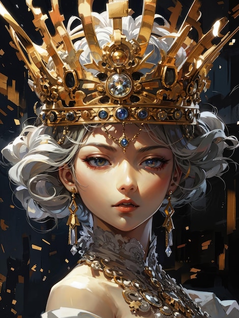 reina del anime con una corona