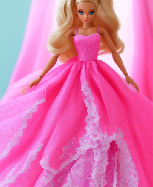 La reina Barbie se viste en su habitación.