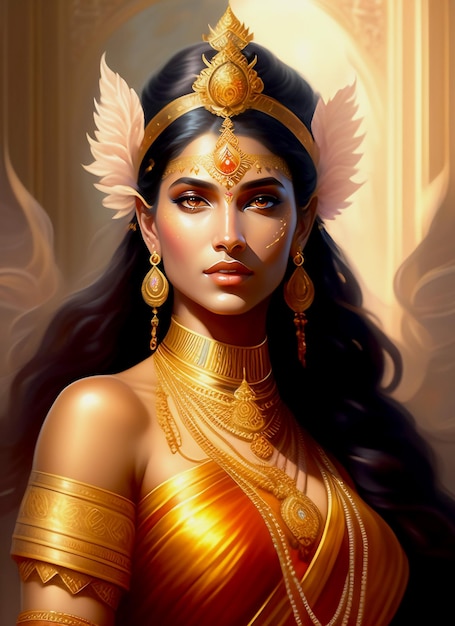 Reina india o diosa muy graciosa devi
