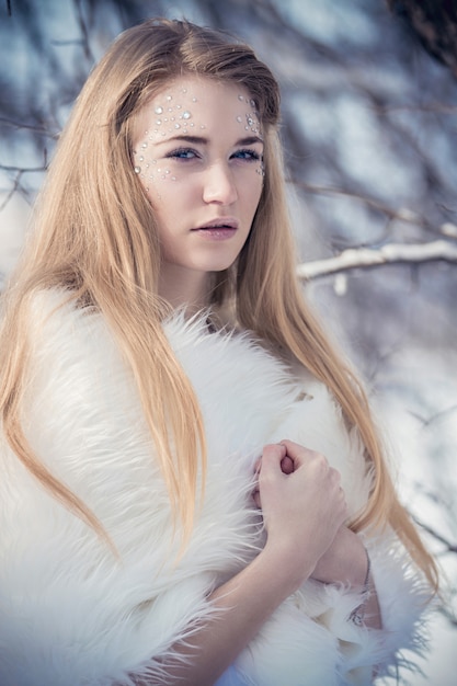 Reina de nieve. Joven en princesa de hielo