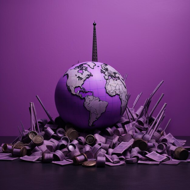 Foto el reinado púrpura: una perspectiva colorida de la economía global