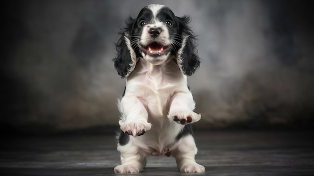 Reine Jugend verrückt englischer Cocker Spaniel junger Hund posiert