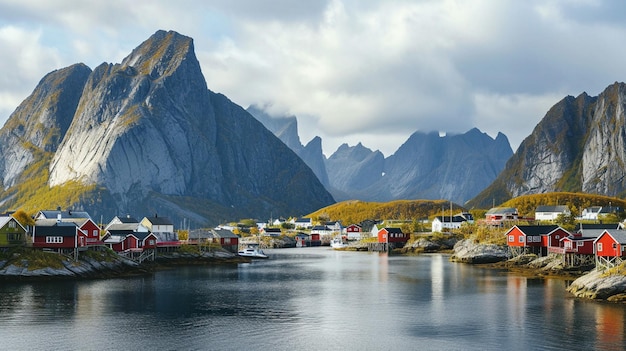 Reine Village Ilhas Lofoten Noruega IA generativa