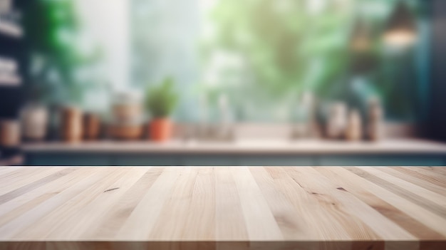 Reinigen Sie den wunderbaren Holztisch am besten und das Cloud-Bokeh erscheint am Tag der Küche. Interne Teile Teile Teile Teile Teile Teile Einrichtung Kreative Ressource AI generiert