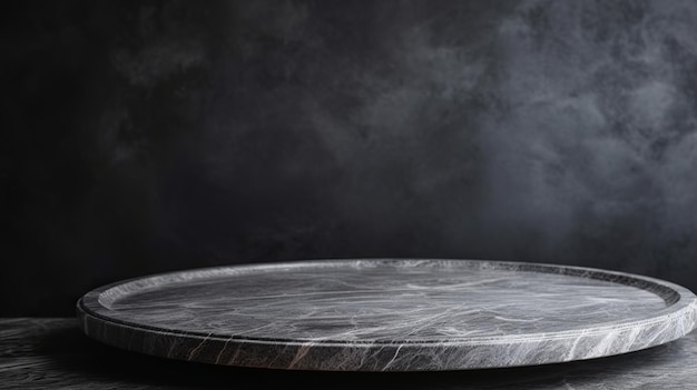 Reinigen Sie die Tischplatte aus grauem Marmor mit einem pulverisierenden, erbärmlichen Zementsteinfundament. Kreative Ressource, die von der KI generiert wurde