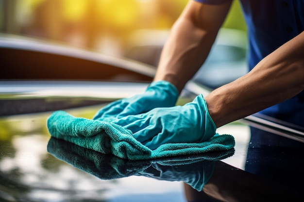 Reinigung von Autos mit einem Mikrofibertuchkonzept