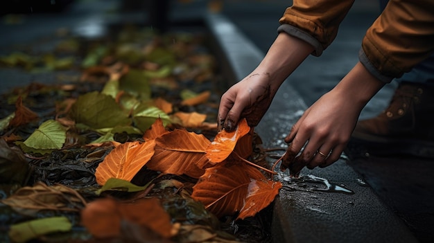 Reinigung von Blättern nach dem Regen Naturfotografie