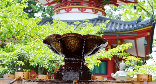 Foto reinigungsbrunnen in einem shinto-schrein