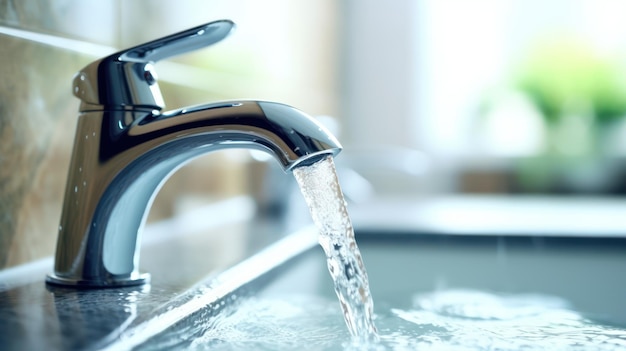 Reinigungswasser, das aus dem Wasserhahn fließt