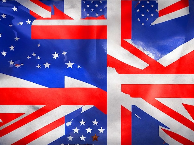 Foto el reino unido y la bandera australiana entrelazados imagen gratuita descargada