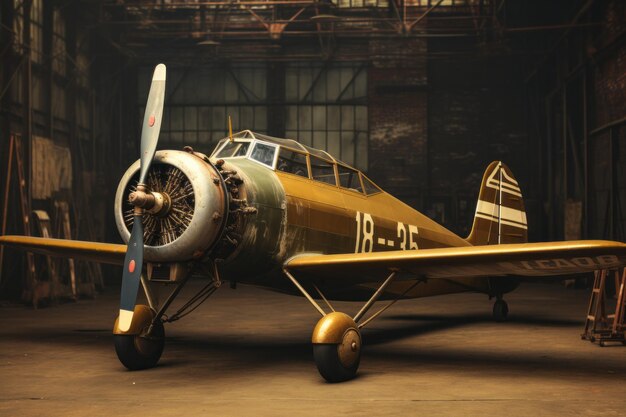 Foto reino unido londres novembro de 2019 um avião histórico de madeira e metal da guerra mundial estacionado