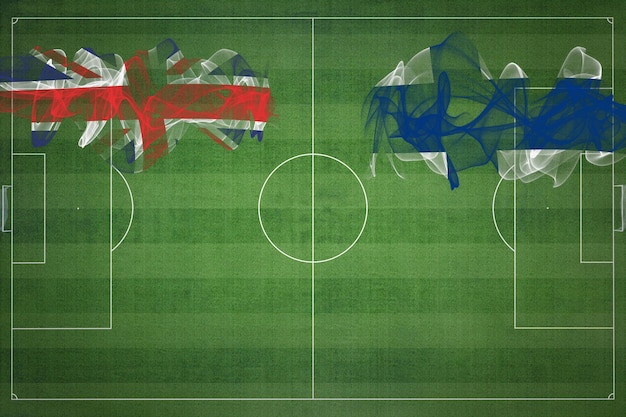 Reino Unido vs Finlândia Jogo de futebol cores nacionais bandeiras nacionais campo de futebol jogo de futebol Conceito de competição Espaço para cópia