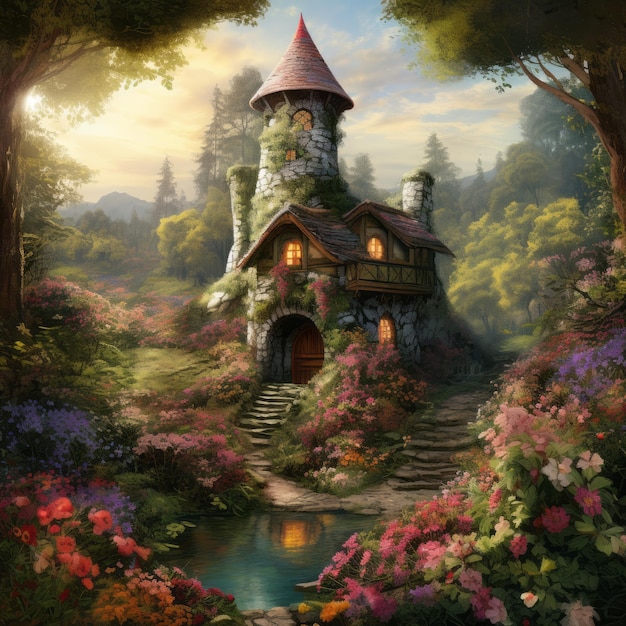 Los reinos encantadores al estilo de los hobbits explorando las torres del mago de la Comarca y la belleza floral en Stun