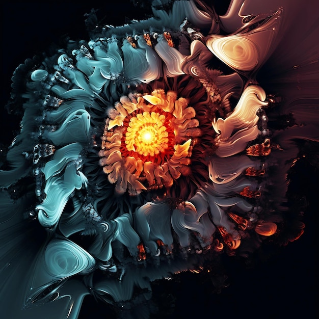 Reinos fractales fondo colorido con visualización generada por la IA