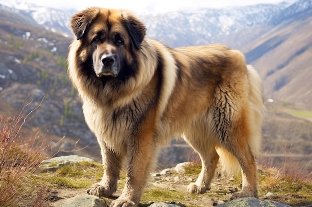 Reinrassige schöne Hunderasse Kaukasischer Schäferhund Hintergrund Natur