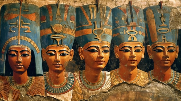 Reis e rainhas do antigo Egito gerados por IA