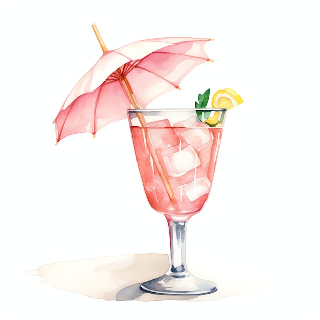 Reise-Cocktail-Aquarell-Illustration Reise-Clipart