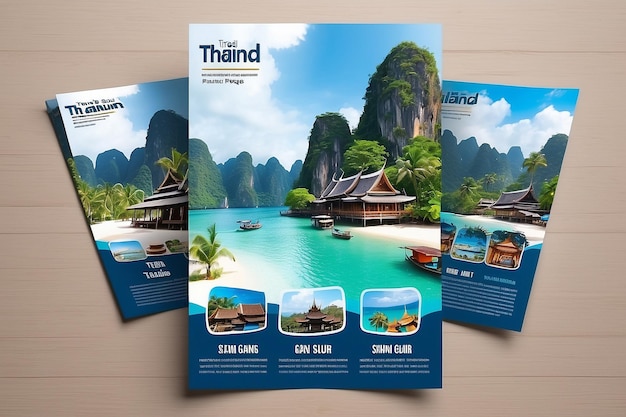 Reise-Flyer-Design-Vorlage Thailand-Tour-Paket Flyer-Reise-Hotel-Paket