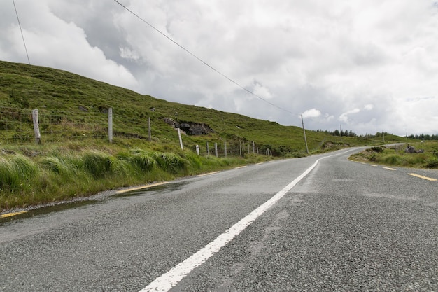 reise- und landschaftskonzept - asphaltstraße in connemara in irland