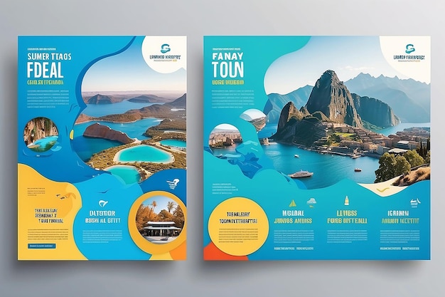 Foto reise urlaub reiseagentur flyer vorlage design urlaub sommer reisen und tourismus flyer oder poster vorlage design