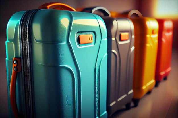 Reisekoffer aus Kunststoff Das Konzept von Urlaub und Reisegenerativen ai