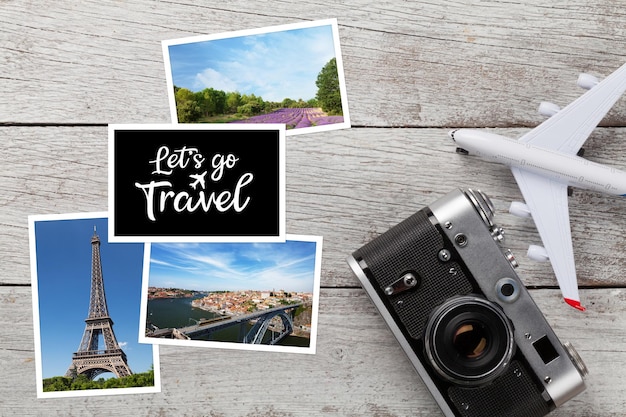 Reisekonzept mit Urlaubsfotos