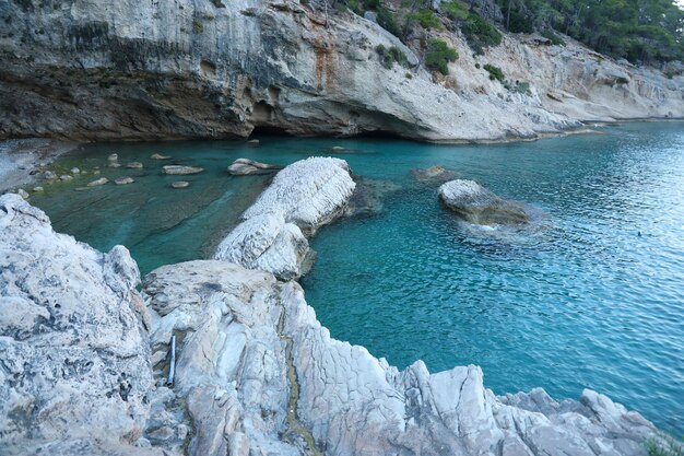 Reisen in der Türkei Ägäis und Felsen Lagunenlandschaft Natur