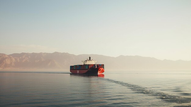 Foto reisen von containerschiffen durch die rote see