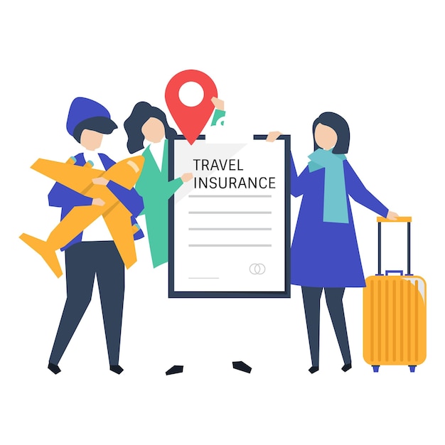 Reiseversicherung png Illustration durchsichtiger Hintergrund