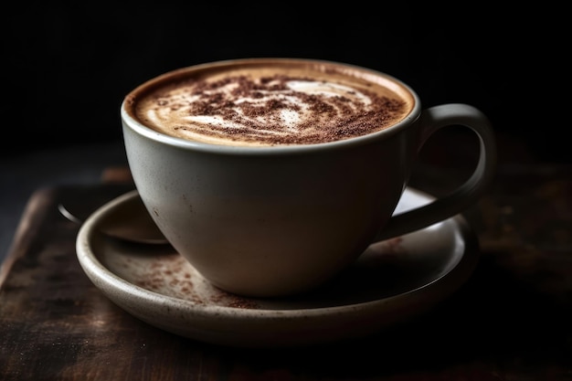 Reishi-Pilz-Tee-Latte mit generativer Mandelmilch-KI