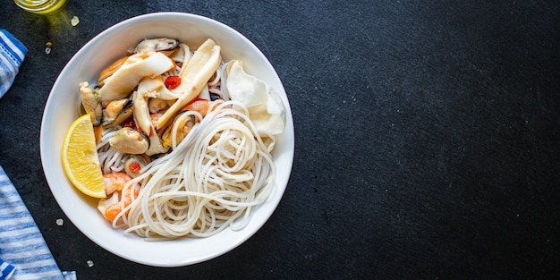 Reisnudeln Meeresfrüchte Cellophan Nudeln Garnelen, Muscheln, Tintenfisch