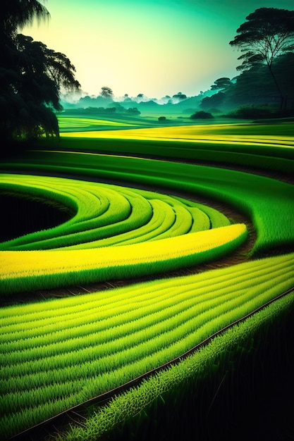 Reissprossenfeld abstrakter grüner Farbhintergrund
