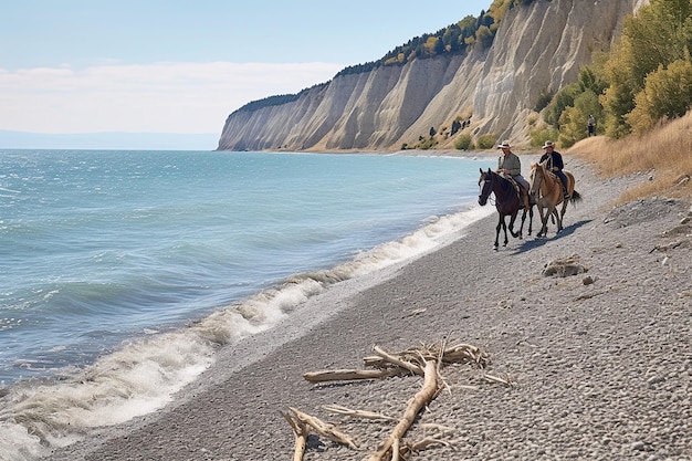 Reiten am Ufer entlang