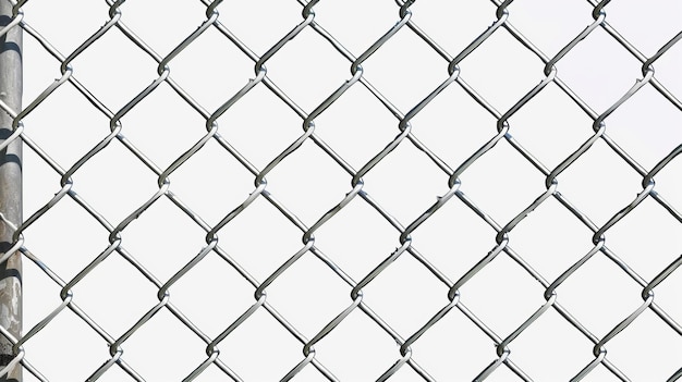Foto reja de rabitz aislada sobre fondo blanco ilustración realista moderna de la barrera de seguridad de la prisión de acero recinto de protección de la jaula de límite militar