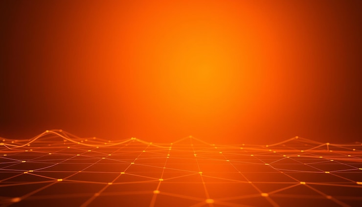 Rejeta naranja abstracta con líneas brillantes