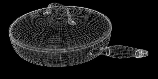 Rejilla de encuadre en la sartén aislada en un fondo