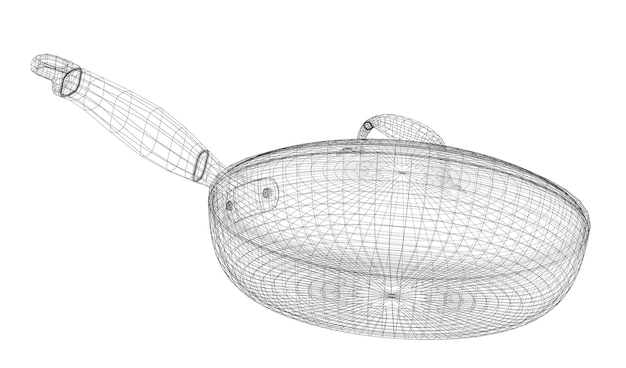 Rejilla de encuadre en la sartén aislada en un fondo