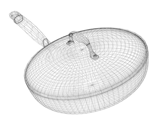 Rejilla de encuadre en la sartén aislada en un fondo