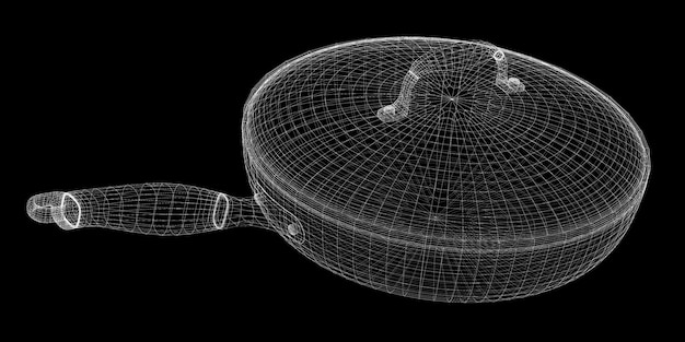Rejilla de encuadre en la sartén aislada en un fondo