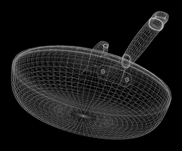 Rejilla de encuadre en la sartén aislada en un fondo
