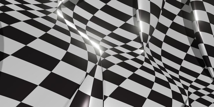 Foto rejilla de fondo abstracto ajedrez bandera a cuadros línea de meta victoria representación 3d