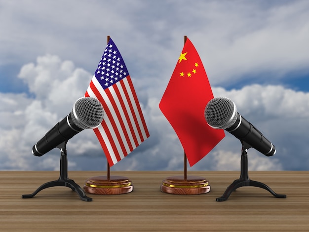 Relación entre Estados Unidos y China en blanco