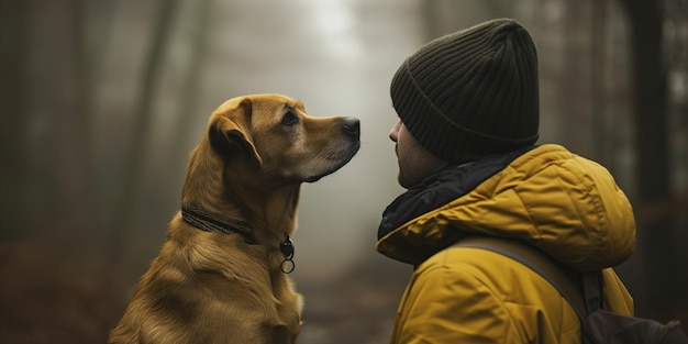 relación entre el hombre y el perro