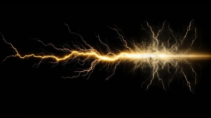Relámpago en el cielo nocturno generativo ai