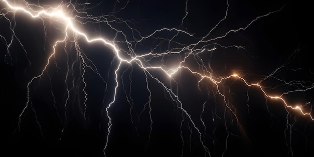 Relâmpago em fundo escuro thunderstorm ai gerado