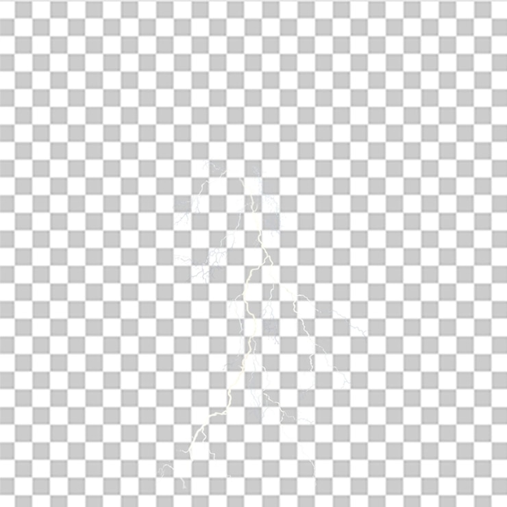 Foto relâmpago em nuvens isoladas em fundo transparente