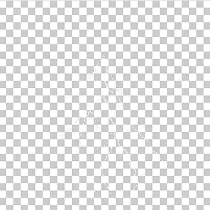 Foto relâmpago em nuvens isoladas em fundo transparente